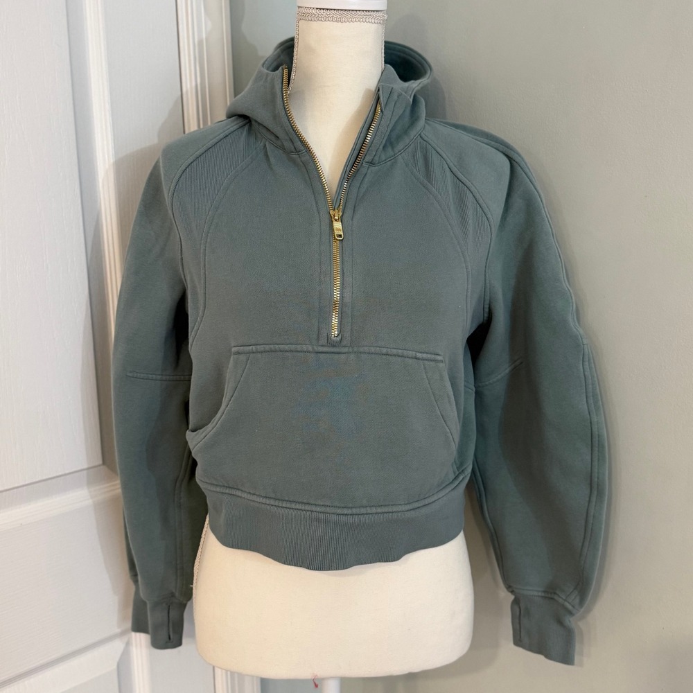 lululemon athletica Sage Green Half-Zip Hooded Sweatshirt